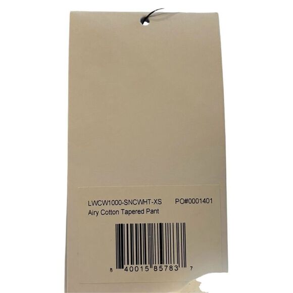 Lunya Airy Tapered 100% Cotton Pant in White New With Tags Size XS - Picture 4 of 6